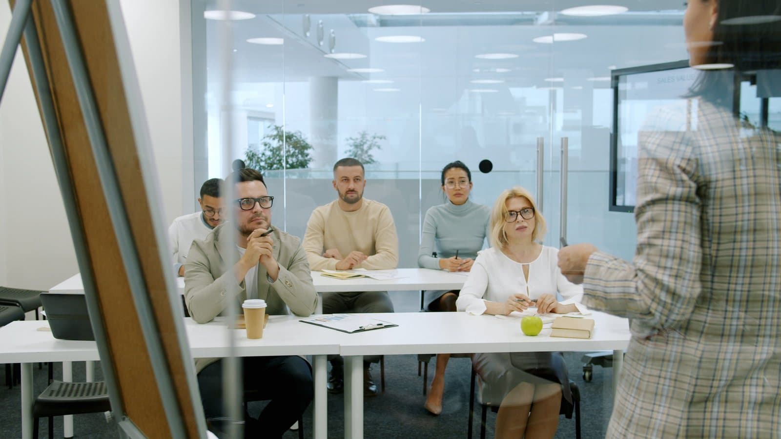Colleagues in a leadership development workshop